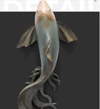 Modern Fengshui Resin 3D Wall Sticker Fish