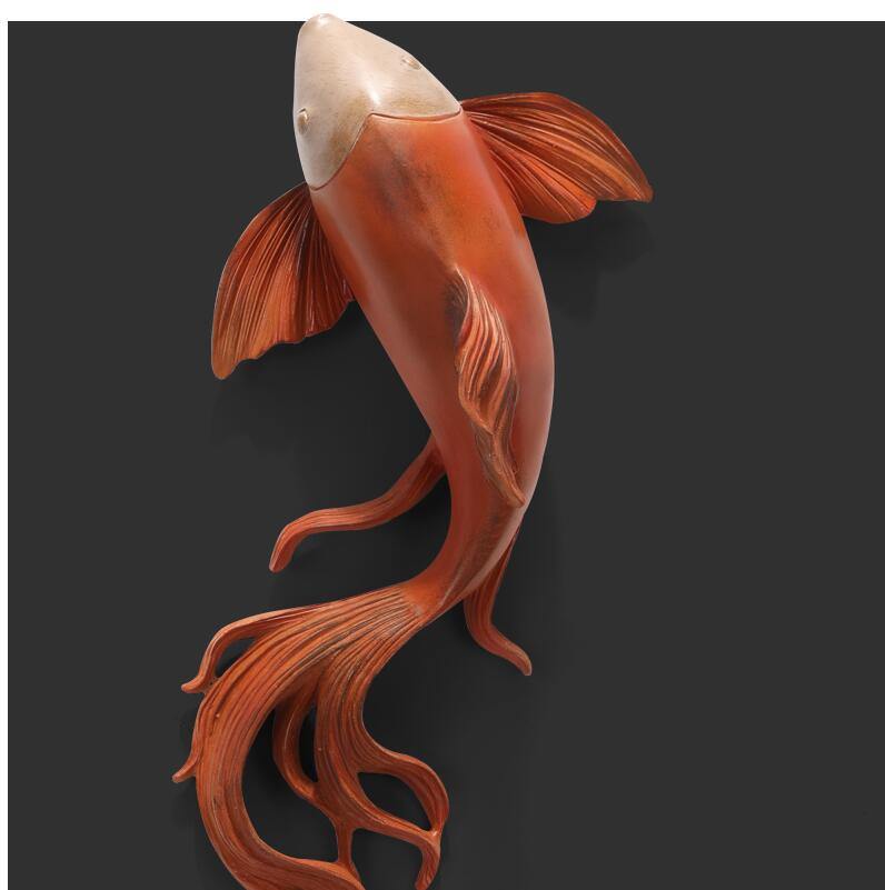 Modern Fengshui Resin 3D Wall Sticker Fish