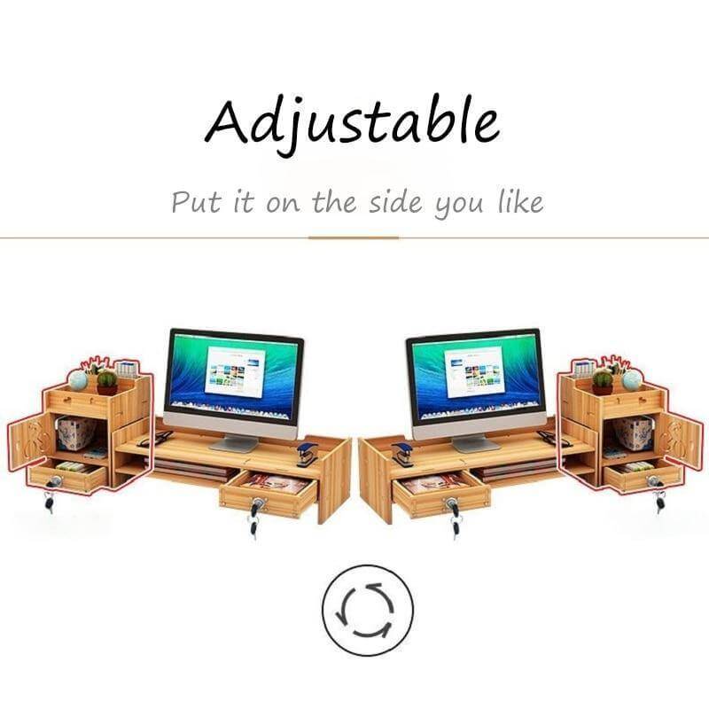 Multifunction Desktop Monitor Riser Computer Organizer