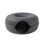 Donut Natural Felt Pet Cave Bed