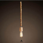 Retro Style Nature Oak Wooden Pendant Lamp