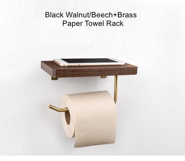 Nordic Wooden Toilet Paper Holder Shelf