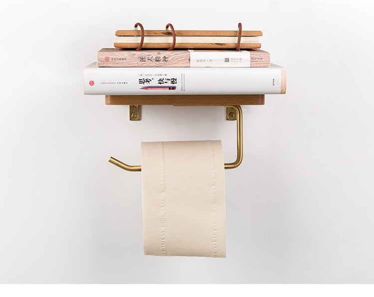 Nordic Wooden Toilet Paper Holder Shelf