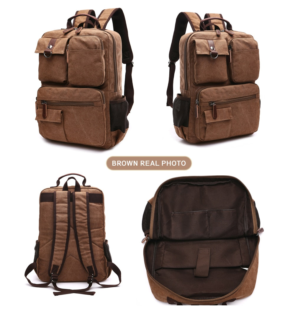 Korean Style Unisex Large Canvas Backpack