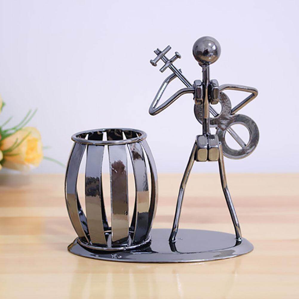 Metal Guitar Bass Violin Rocker Pen Holder