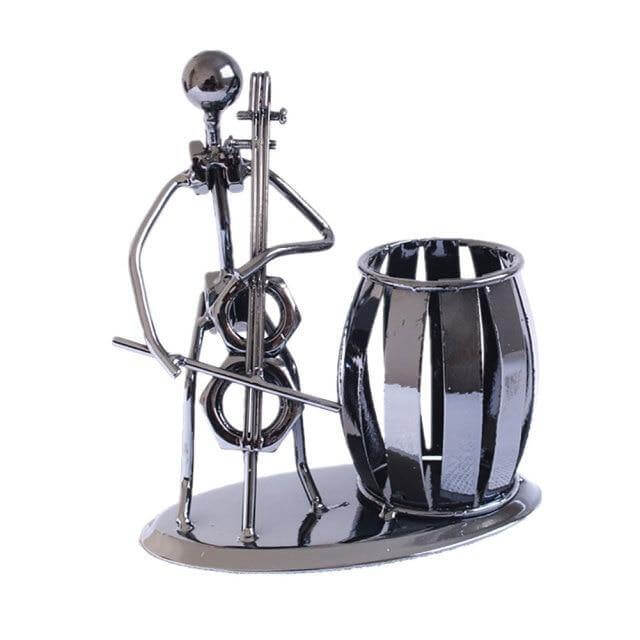 Metal Guitar Bass Violin Rocker Pen Holder