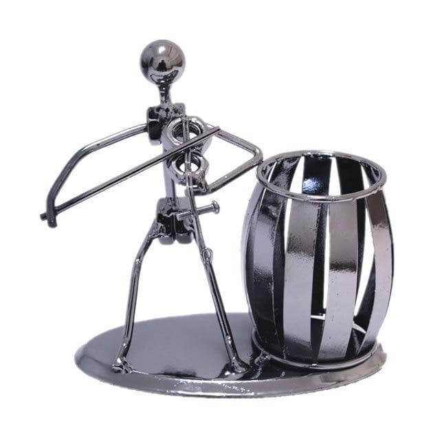 Metal Guitar Bass Violin Rocker Pen Holder