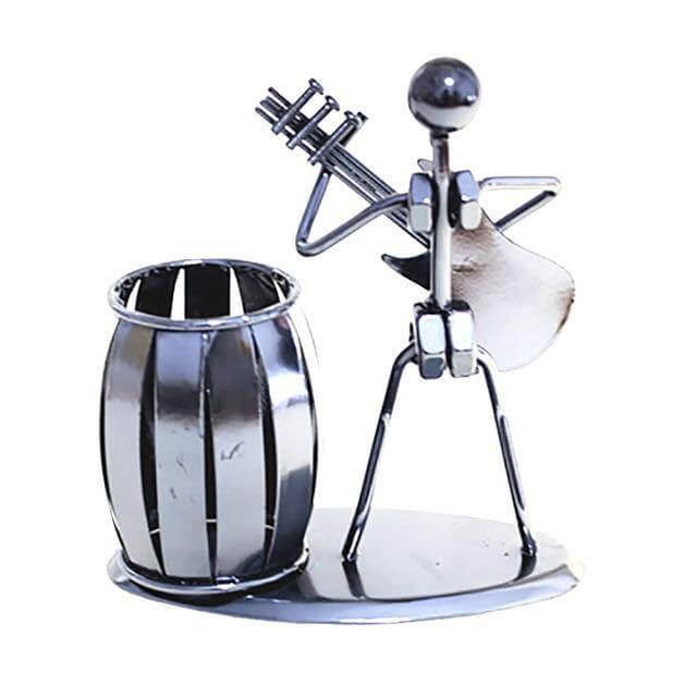 Metal Guitar Bass Violin Rocker Pen Holder