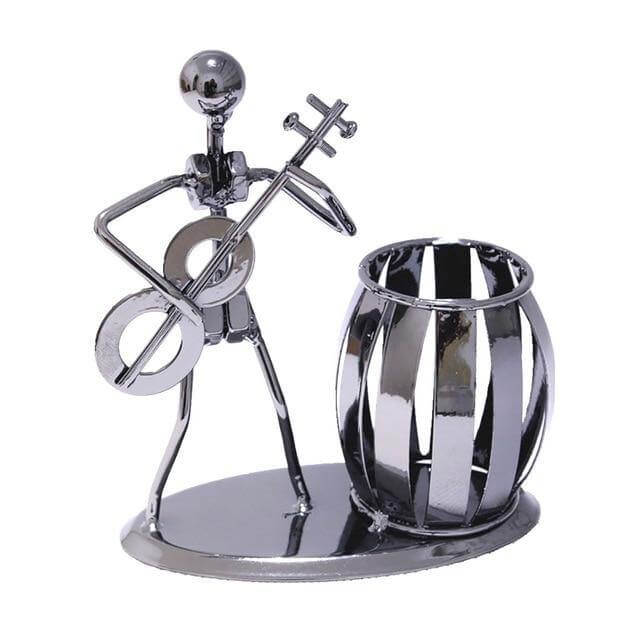 Metal Guitar Bass Violin Rocker Pen Holder