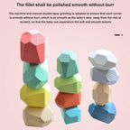 Colorful Wooden Stone Kids Intelligent Stacking Game