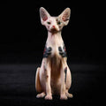Decorative Tattooed Hairless Cat Figurine