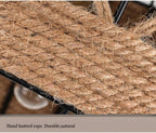 Minimal Natural Retro Rural Rope Ball Chandelier