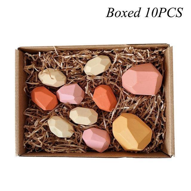 Colorful Wooden Stone Kids Intelligent Stacking Game