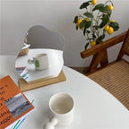 Irregular Korean Style Decorative Make-up Mirror Wooden Base