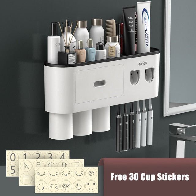 Automatic Toothpaste Squeezer Bathroom Storage Rack