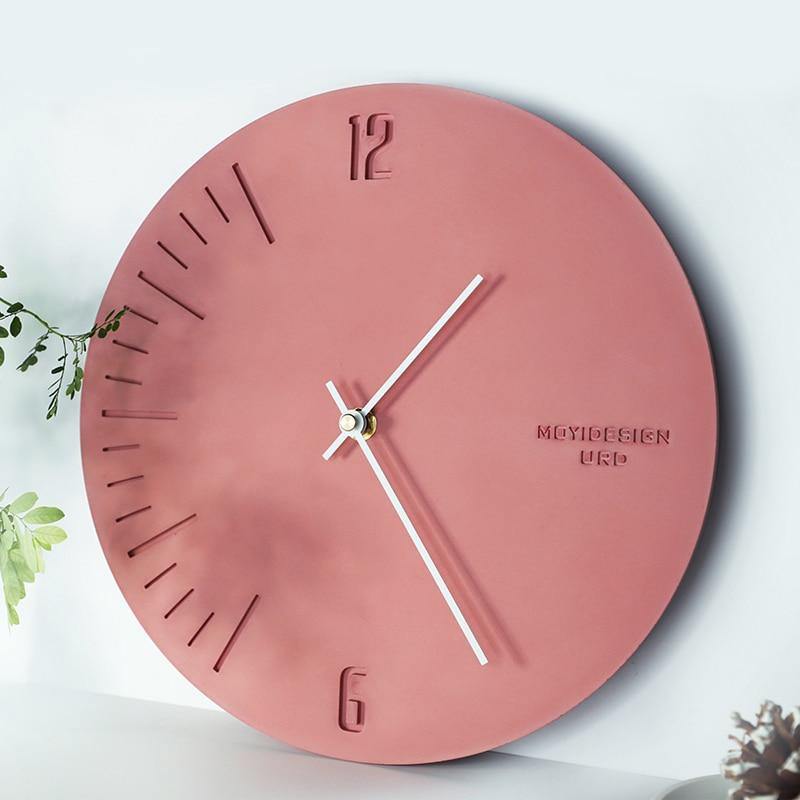 Simple Silent Pastel Pink Wall Clock