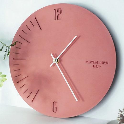 Simple Silent Pastel Pink Wall Clock