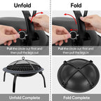 Foldable Outdoor Terrace Fire Pit Grill