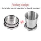 Foldable Portable Stainless Steel Camping Cup With Keychain