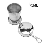 Foldable Portable Stainless Steel Camping Cup With Keychain
