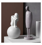 Nordic Abstract Thinker Resin Statue Sculpture