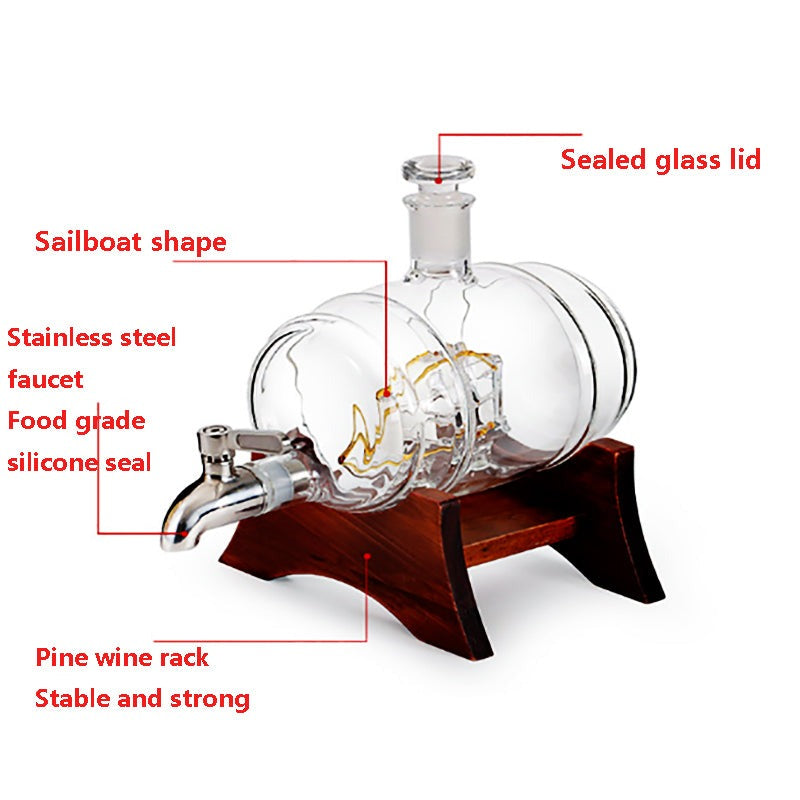 Creative Barrel Ship Whiskey Decanter