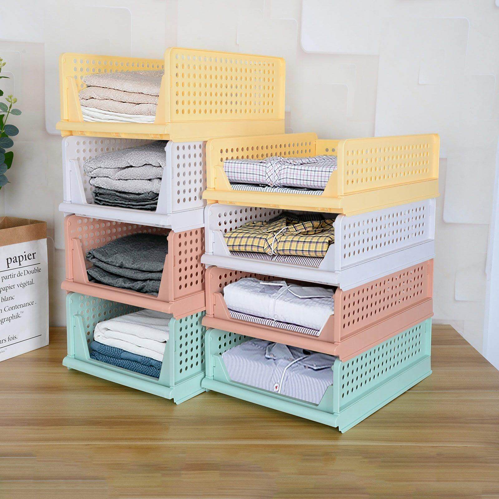 Foldable Multilayer Wardrobe Clothes Organizer Box