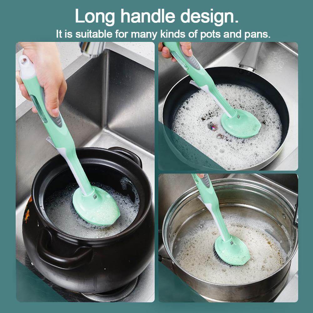 Multifunctional Kitchen Dish Soap Dispensing Brush