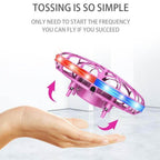 Portable Quadcopter Gesture Sensing Drone with Led Light