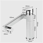 360 Rotation Black Modern Single Bathroom Faucet