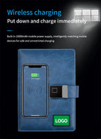 Smart Wireless Charging Business Notebook