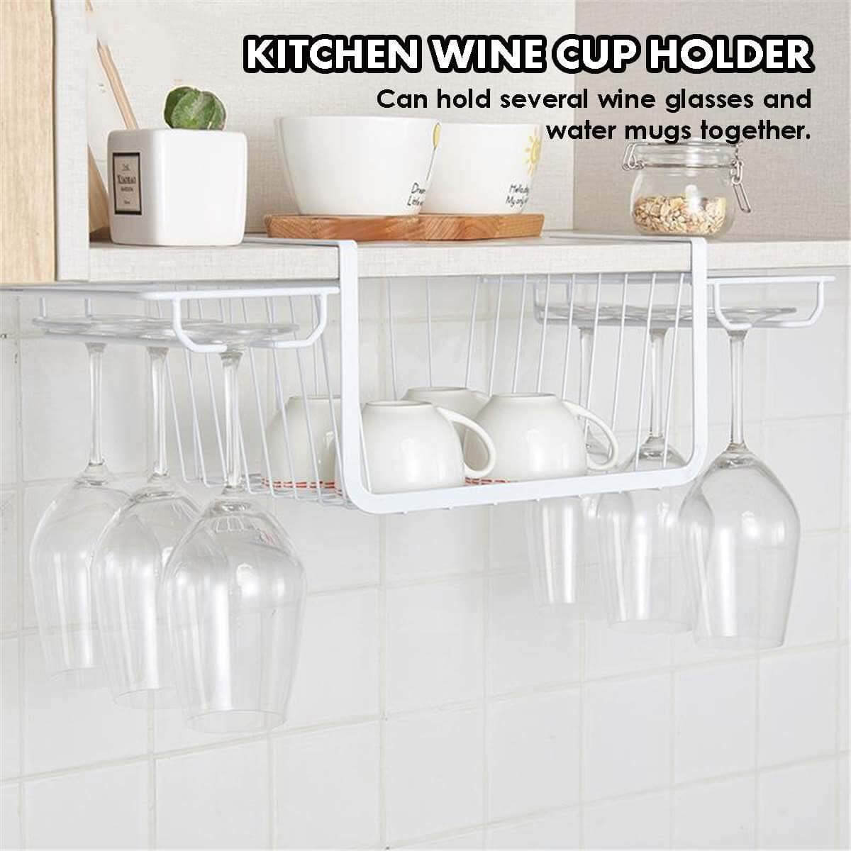 Under Cabinet Glass Holder Rack