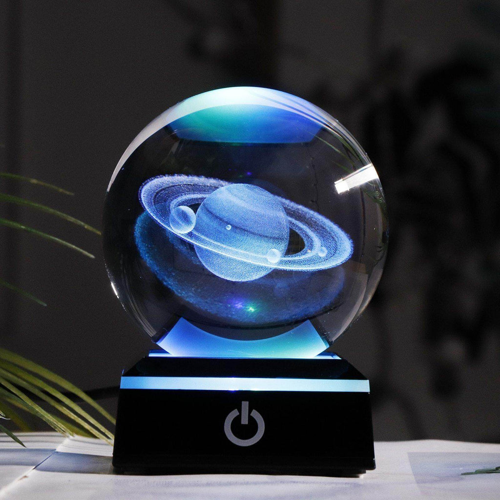 Crystal Globe Solar System Planet Lamp
