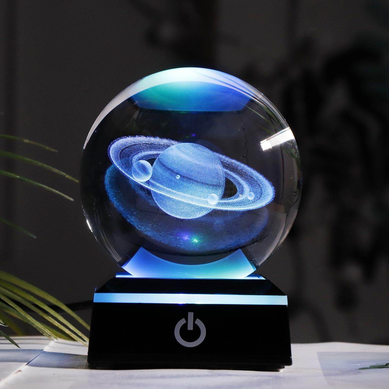 Crystal Globe Solar System Planet Lamp