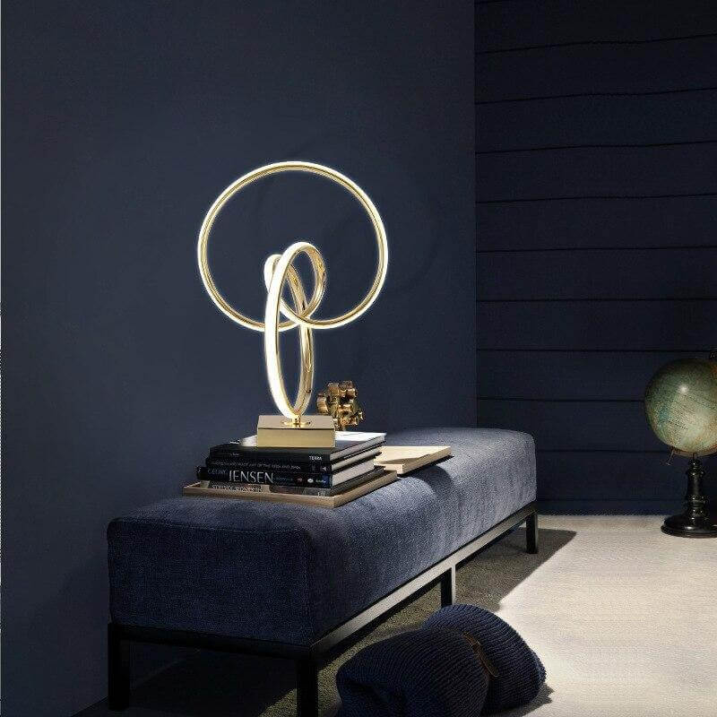 Modern Art Spiral Golden Led Table