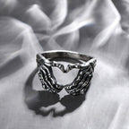 Retro Skull Heart Ring