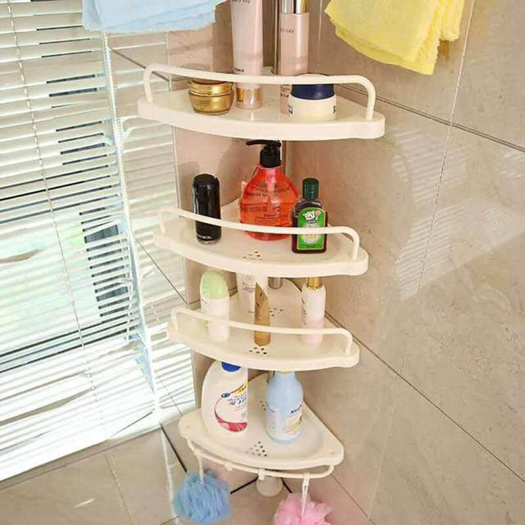5-Tier Adjustable Stainless Steel Corner Storage Rack