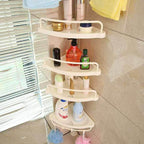 5-Tier Adjustable Stainless Steel Corner Storage Rack