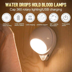 360 Rotating Water Drop Body Sensing Rechargeable Lamp
