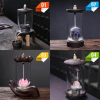 Feng Shui Ceramic Dragon Waterfall Incense Burner