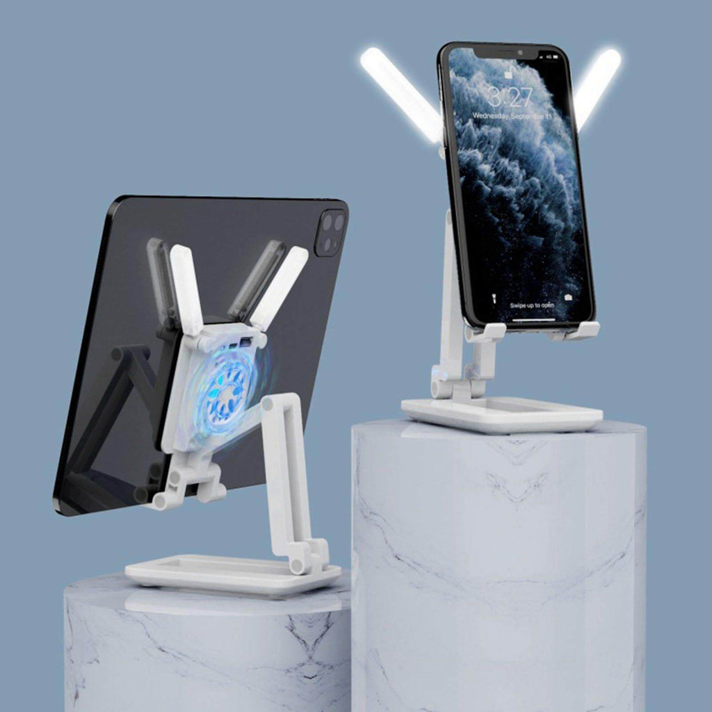 3in1 Selfie Light Adjustable Cooling Fan Phone Holder