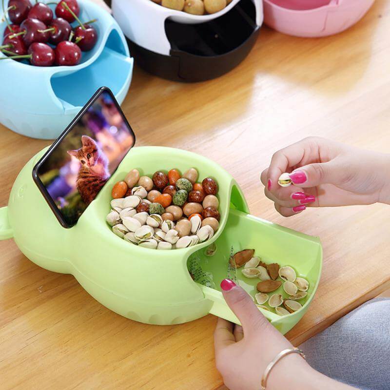 Lazy Snack Bowl with Phone Holder