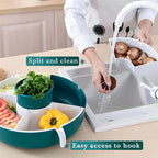 Rotatable Vegetable Drain Basket Serving Tray