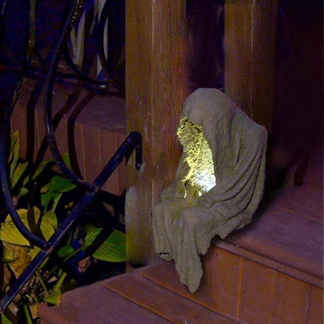 Witch Solar Energy Resin Lamp