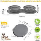 Foldable Travel Pet Double Feeding Bowl