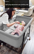 European Built-in Mosquito Net Foldable Baby Crib Infant Bed
