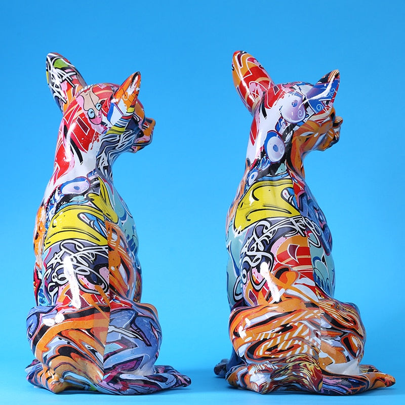 Modern Colorful Chihuahua Resin Dog Statue