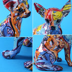 Modern Colorful Chihuahua Resin Dog Statue