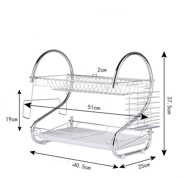 Kitchen Stainless Steel Rack Tableware Organizer