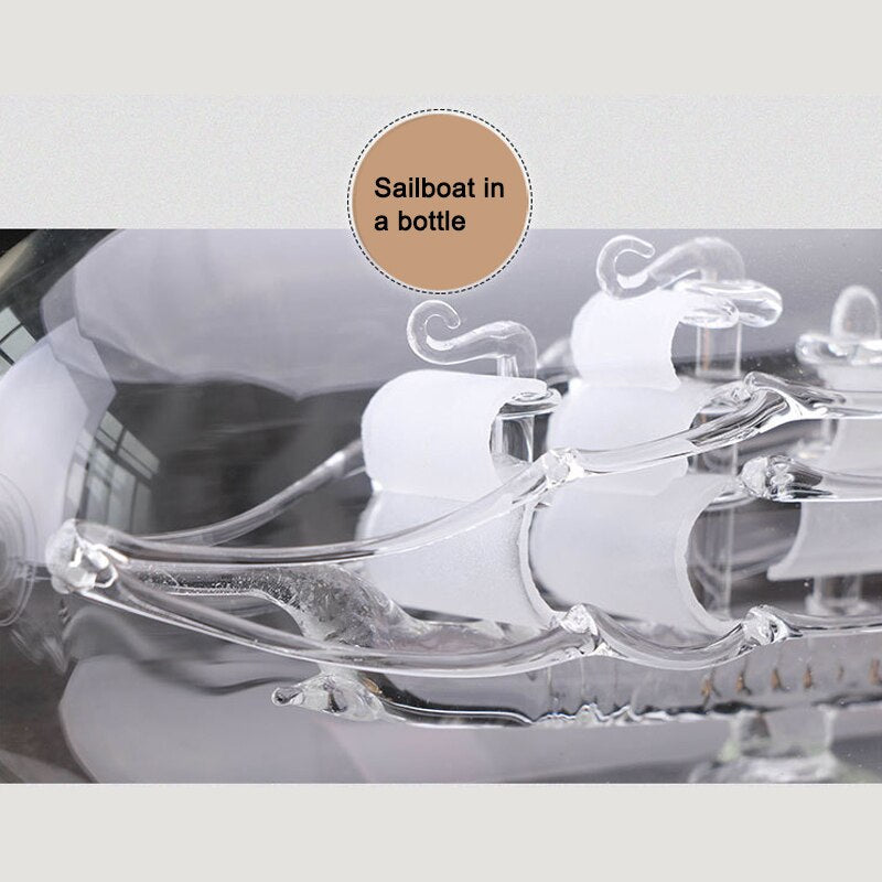 Vintage Ship in a Bottle Glass Boat Home Decor